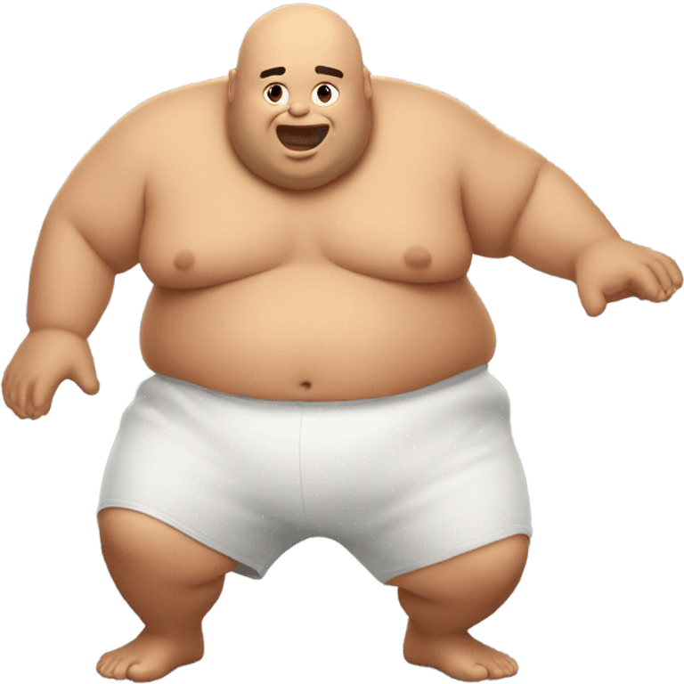 Fat man shirtless crawl emoji