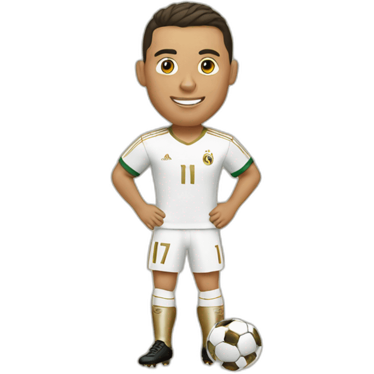 Ronaldo with a gold Soccer and a gold boots emoji