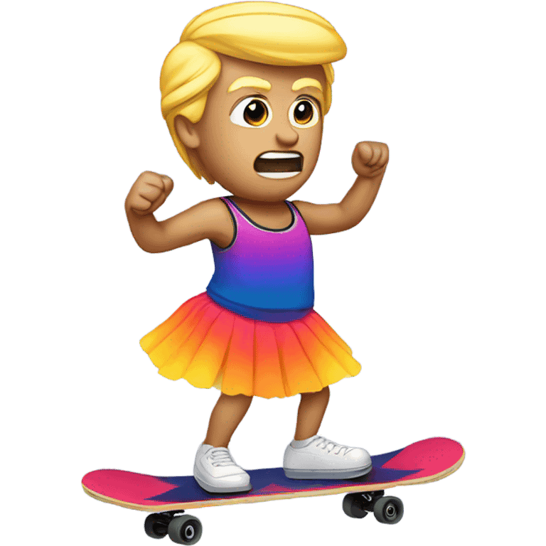 trump in a tutu on a skateboard  emoji