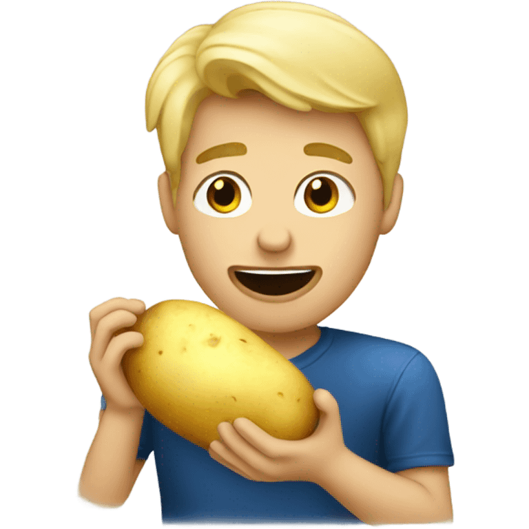 Blonde guy eating a potato   emoji