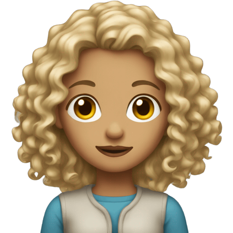 girl with curly dirty blonde hair emoji