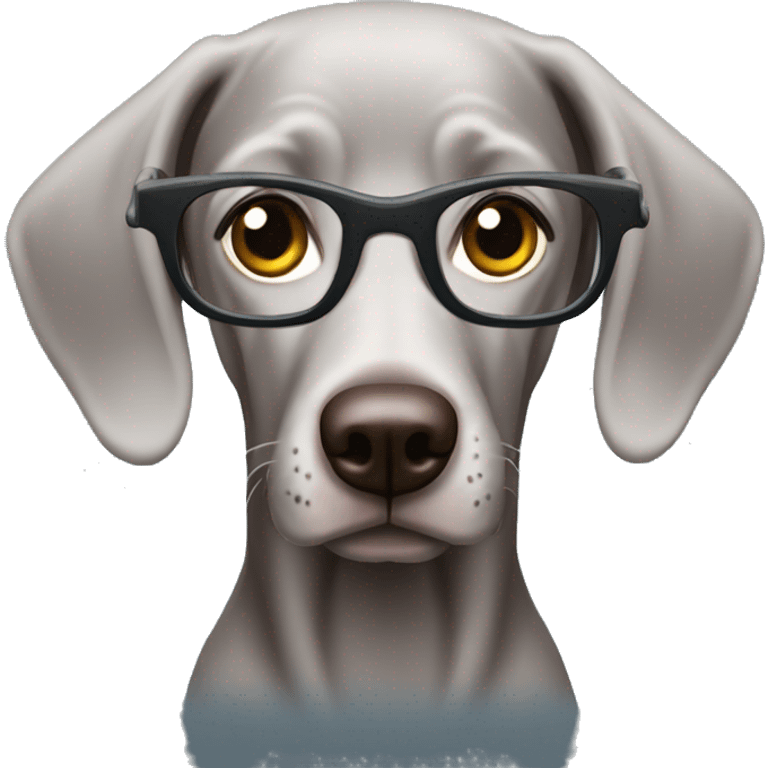 Nerdy weimaraner emoji