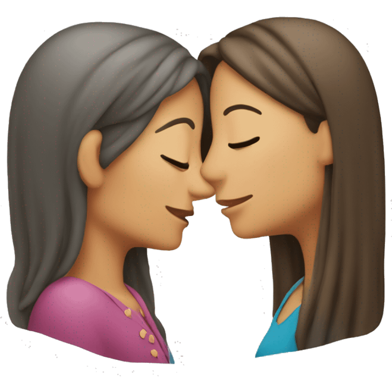 One woman whispers into the ear of another woman closing by hand emoji