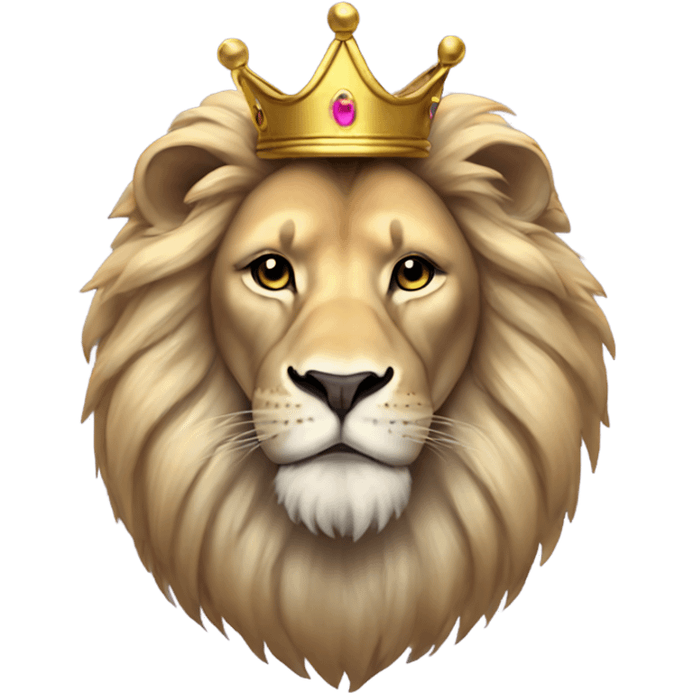 Iridescent lion with crown emoji