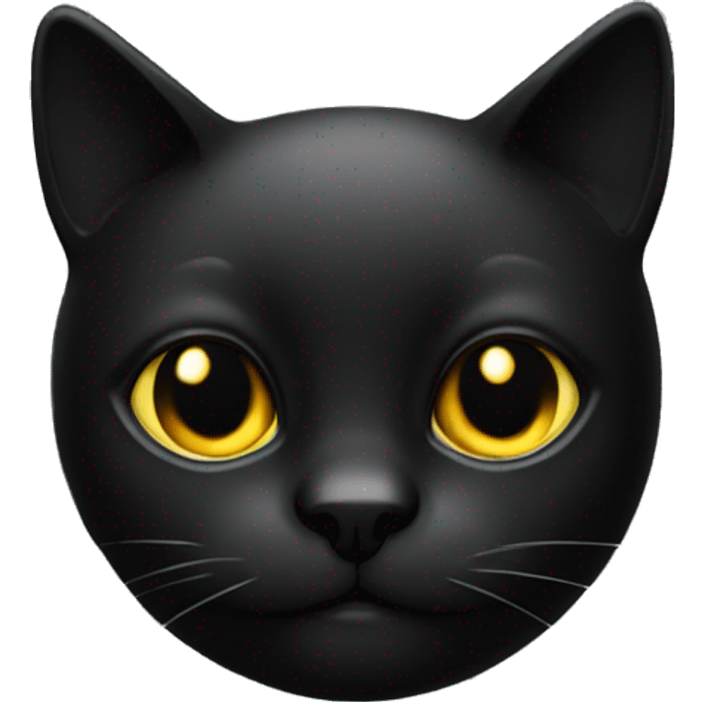 Head lovely Black cat black background emoji