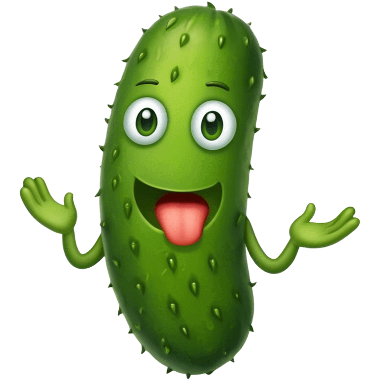 a talking pickle emoji