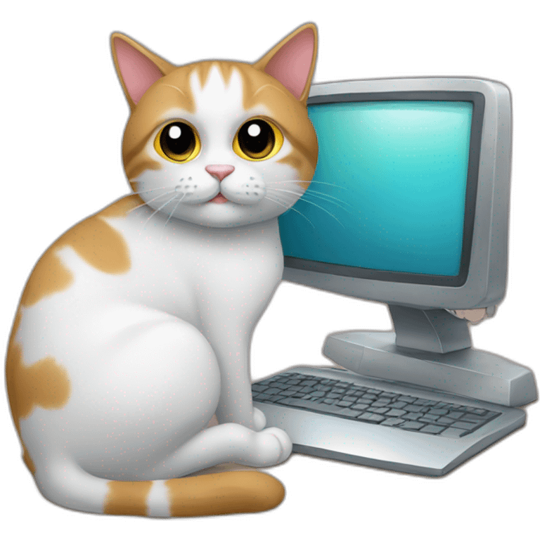 cat with computer emoji