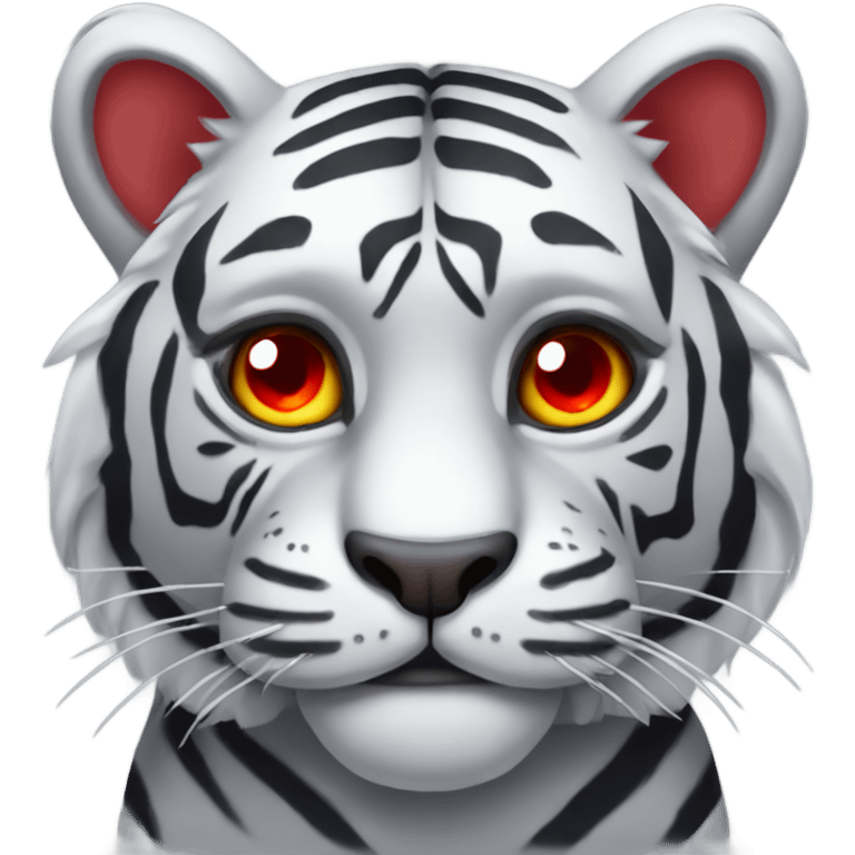 grey tiger with red eyes emoji