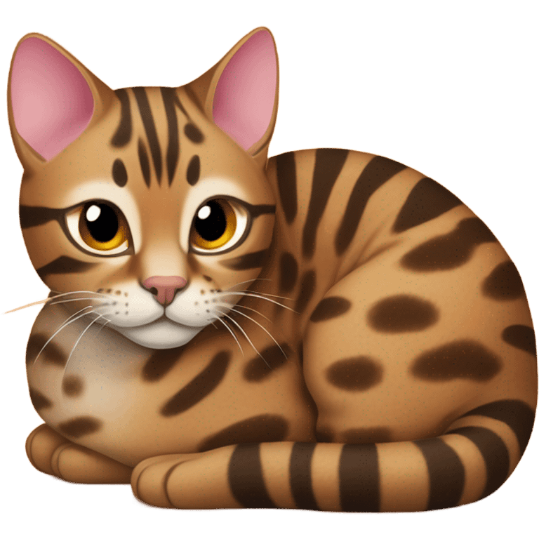 stripy bengal cat curled up emoji