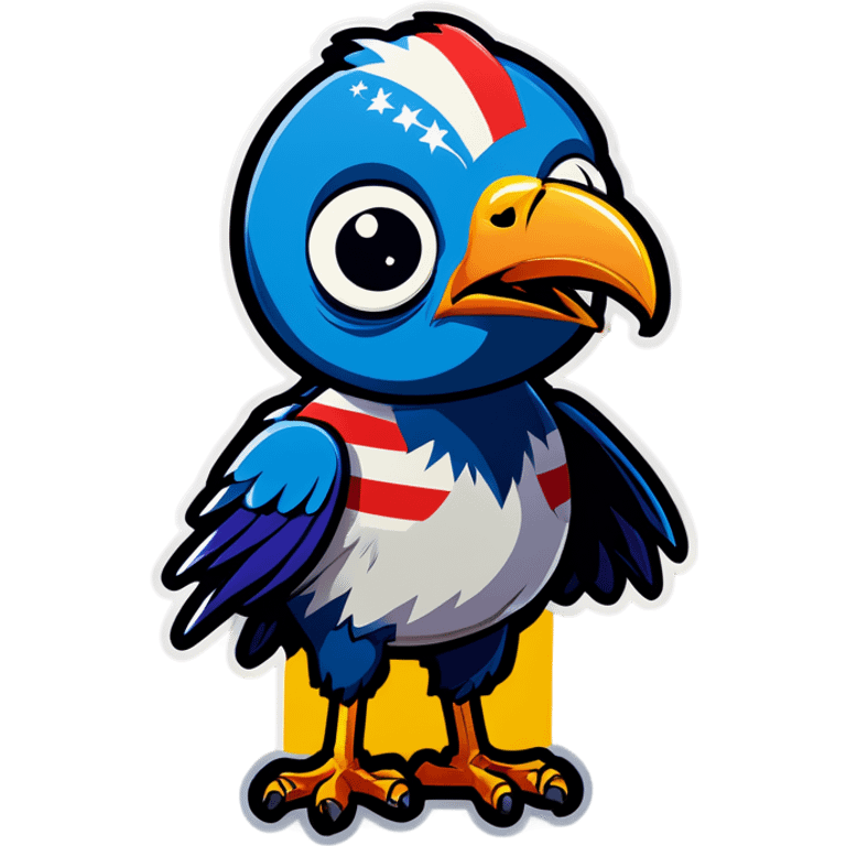 Zombie bird, patriotic  emoji