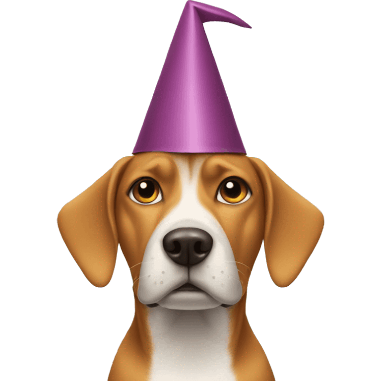 Dog wearing dunce cap emoji