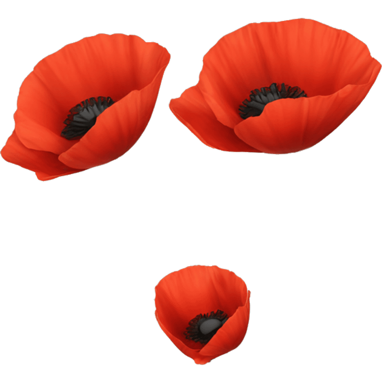 three red poppies with stems emoji