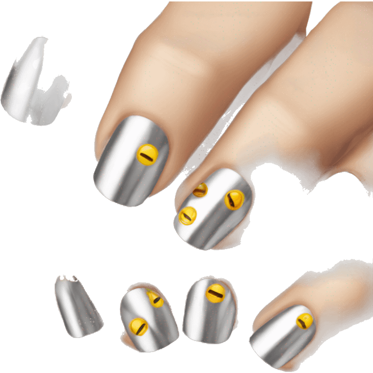 chrome nails emoji