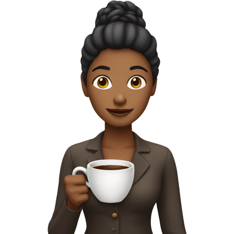 Lady holding coffee emoji