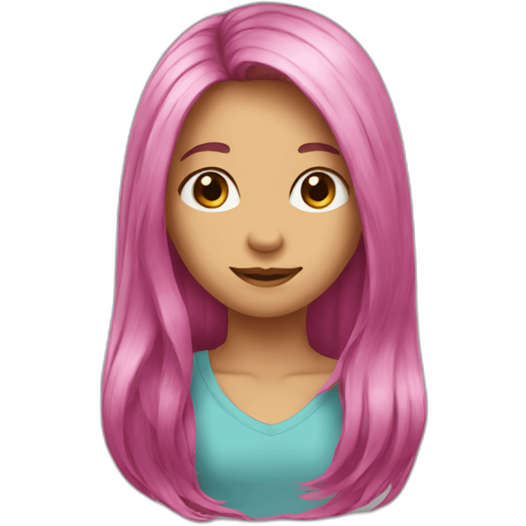 long hair colored emoji