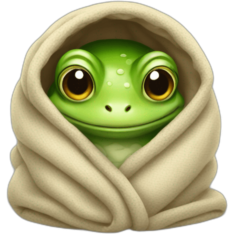 Little Frog in a blanket emoji