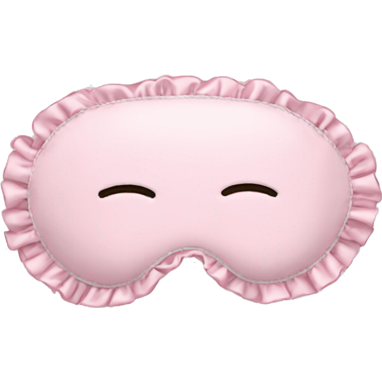 light pink sleep mask with ruffles emoji