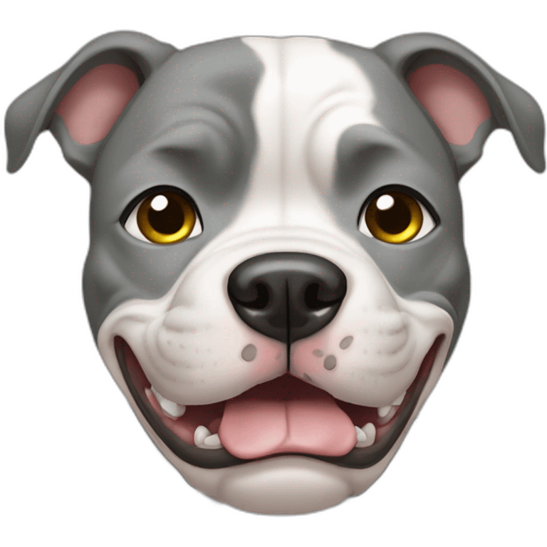 Crying grey and white Pitbull emoji