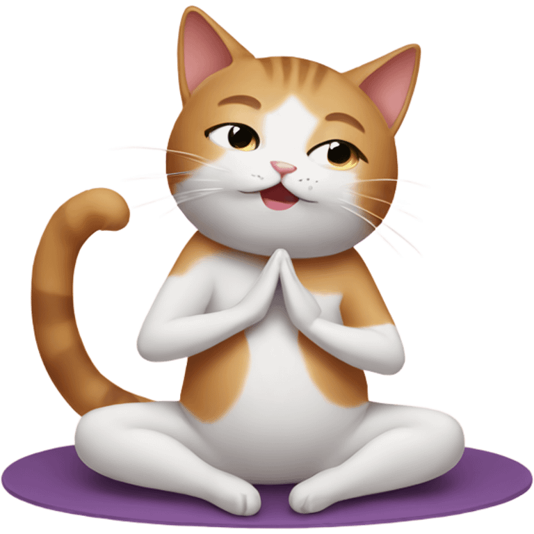 Cat doing yoga emoji