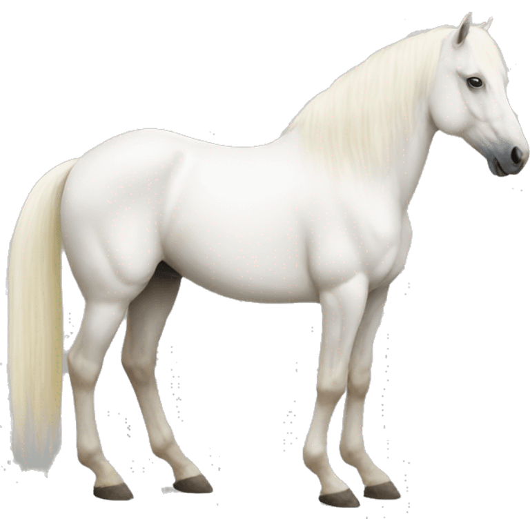 Realistic albino horse full body emoji