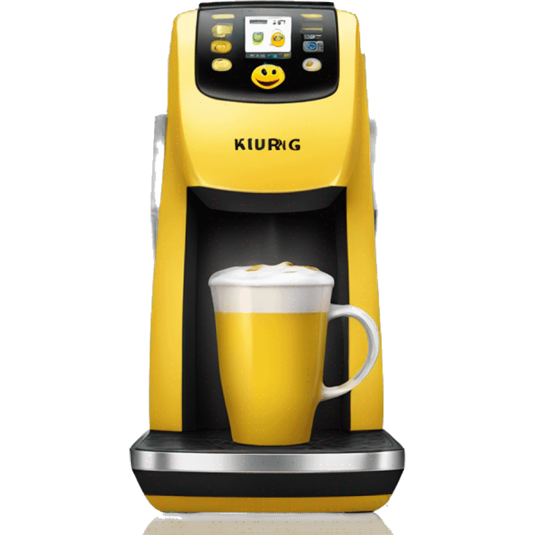 Realistic yellow keurig coffee machine emoji