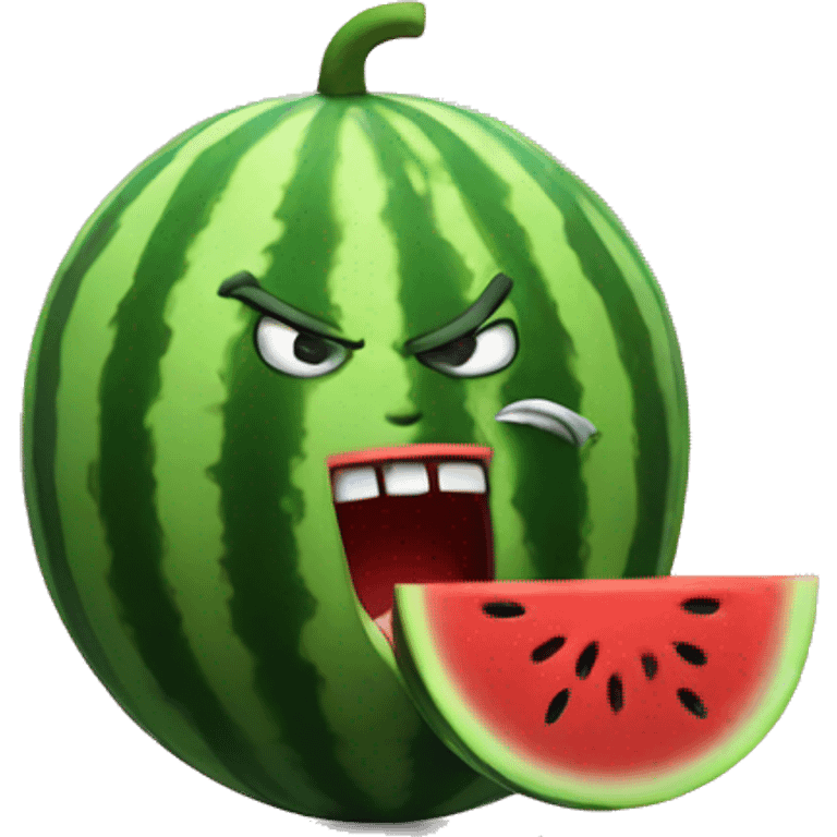 Angry watermelon emoji