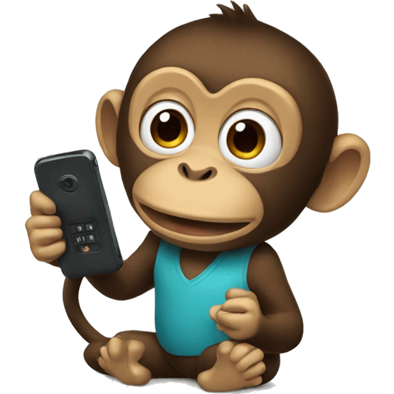 Monkey taking a phone emoji