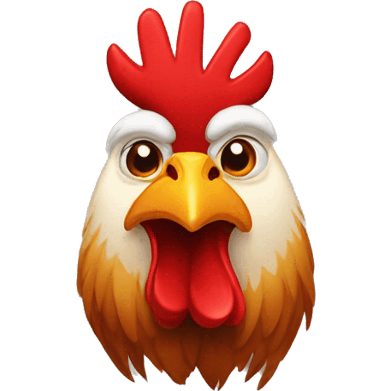 Rooster with big lips emoji