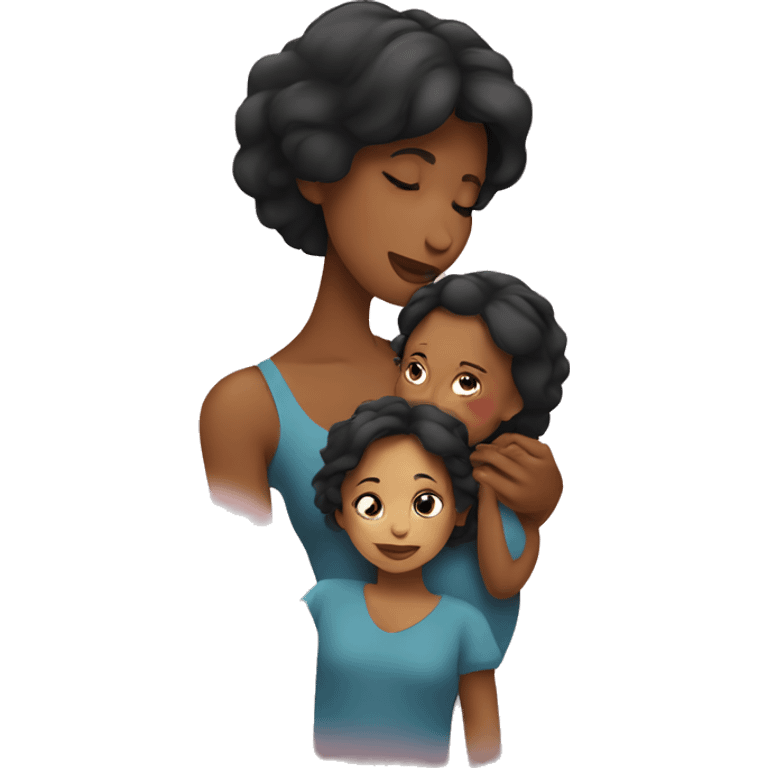 Mom kissing daughter  emoji