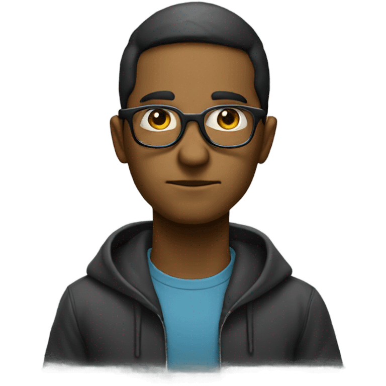 Hacker with glasses looking lonely  emoji