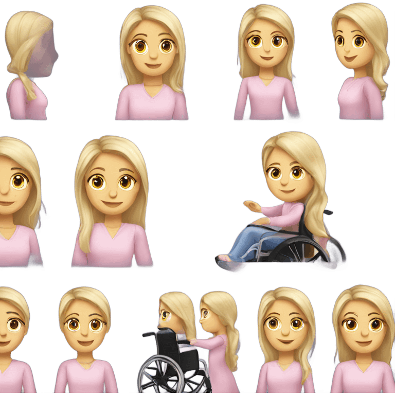 Pretty blond girl in wheelchair emoji