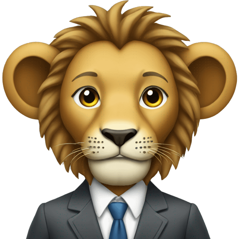 Lion wearing suit emoji