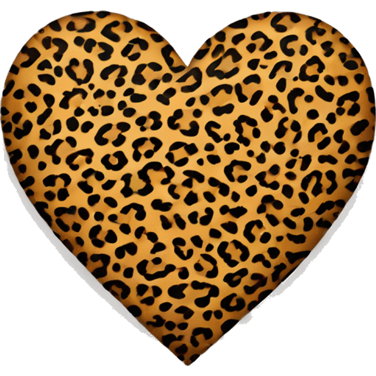 Leopard print love heart  emoji