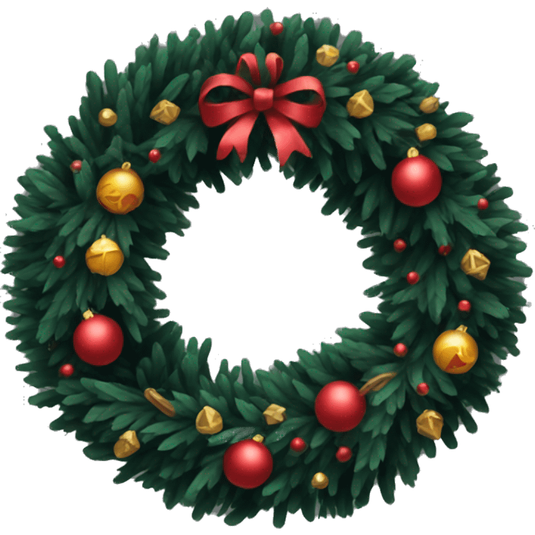 Black Christmas wreath  emoji