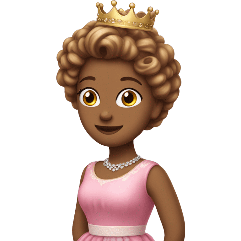 Una principessa capelli biondi Vestito rosa e una corona rosa  emoji