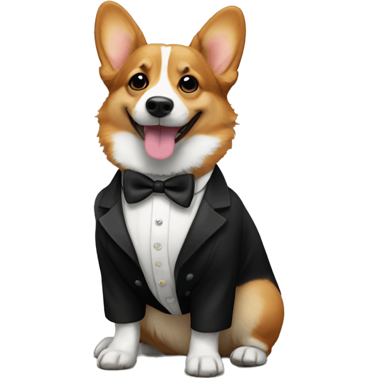 Corgi in a tuxedo emoji