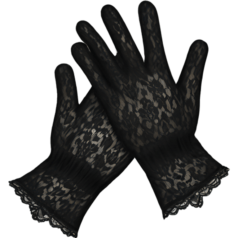 Black lace gloves emoji