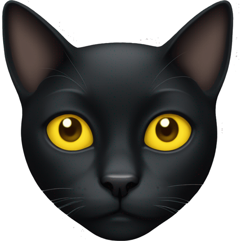 Black cat with yellow eyes emoji