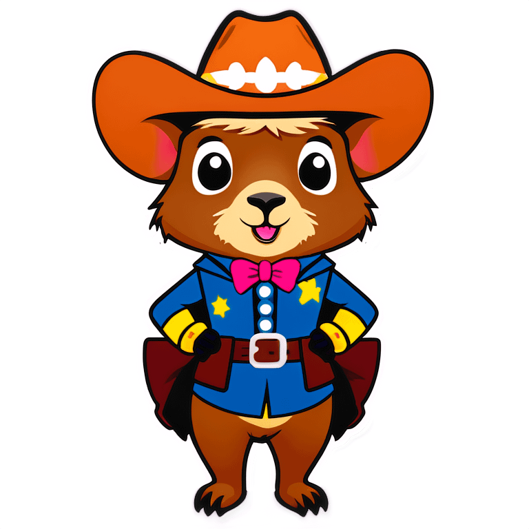 Capybara dressed as a cowgirl emoji