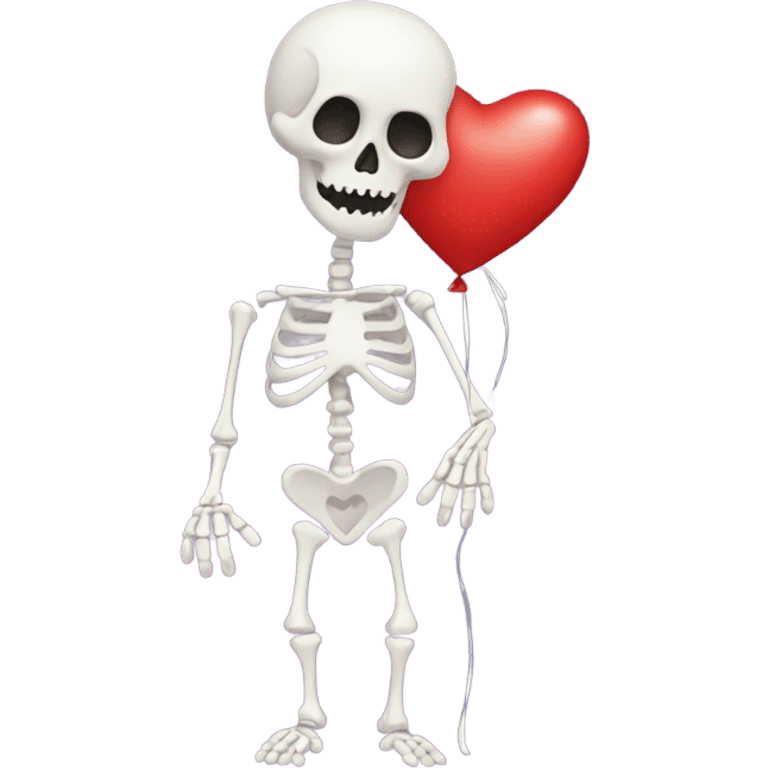 Valentines skeleton emoji