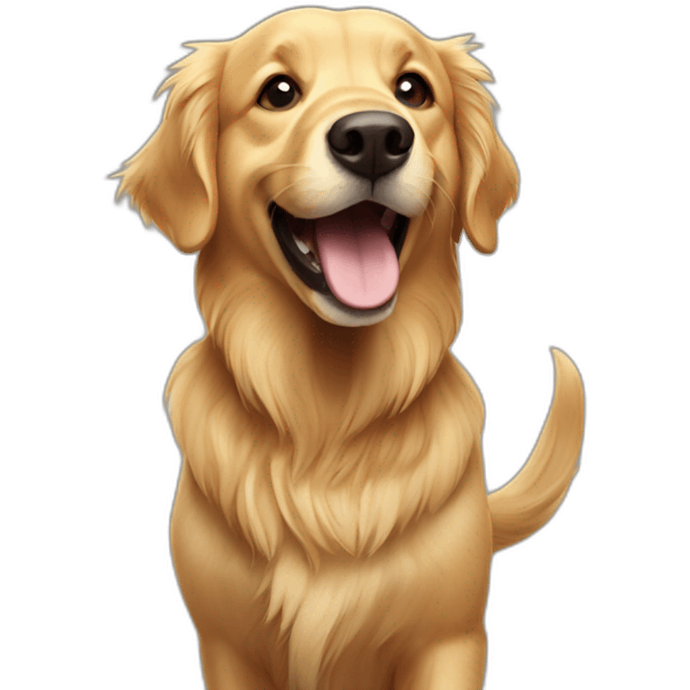 golden retriever -jump-smile-bark emoji