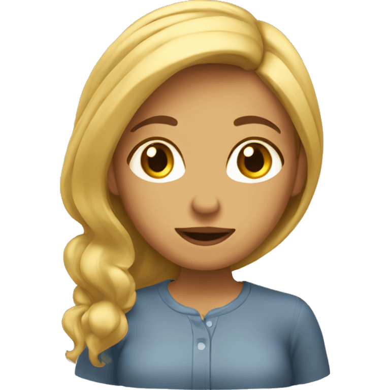 Honey blond girl stress  emoji