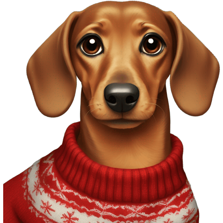 Dachshund wearing Christmas sweater emoji