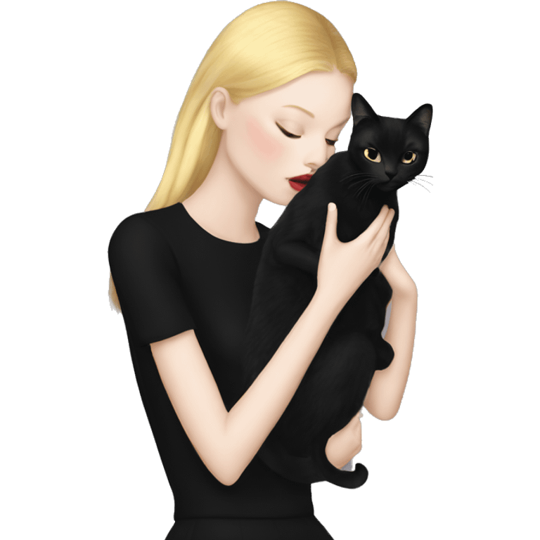 Balenciaga girl kisses black cat emoji