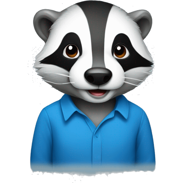 badger with blue shirt emoji