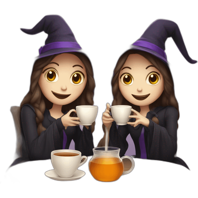 Two Witches drinking tea emoji