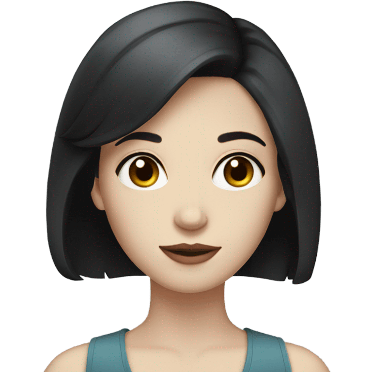 pale skin young woman with a black short hair emoji