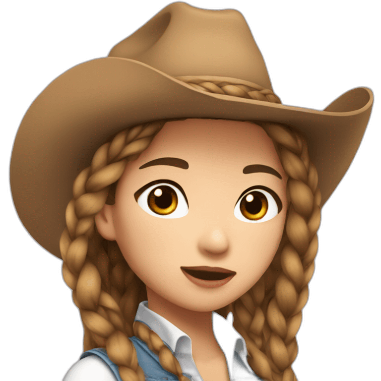 cowgirl asian braided hair emoji