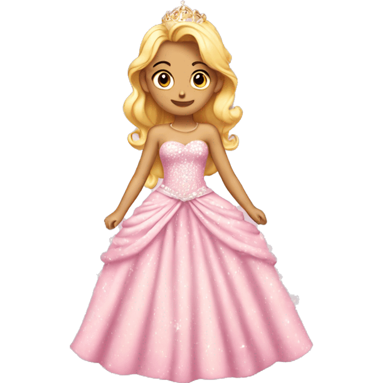 light pink princess sparkly dress isolated dress emoji