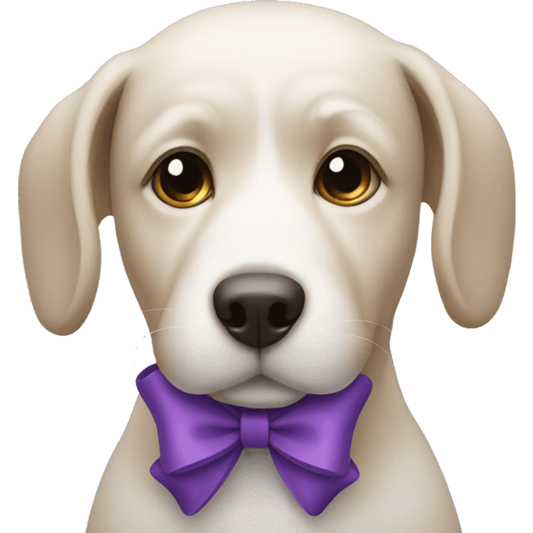 Dog with a purple bow  emoji